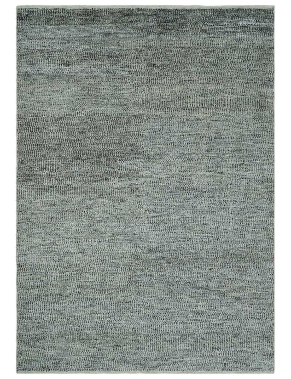 Silver, Gray and Charcoal Contemporary Hand knotted 6.6x10 wool Area Rug