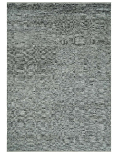 Silver, Gray and Charcoal Contemporary Hand knotted 6.6x10 wool Area Rug