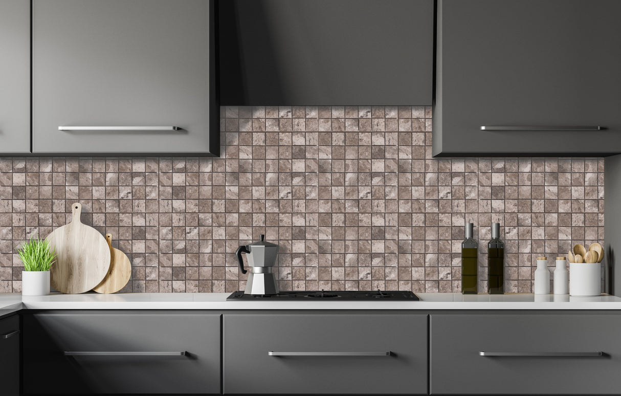 Silver Shadow Marble 2"x2" Honed on 12" x 12" Mesh Mosaic Tile - Belair Collection