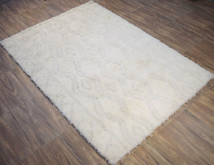 Silver and Charcoal 5X8 Rug Modern Handmade New Zealand Wool Area Rug | TRD172158
