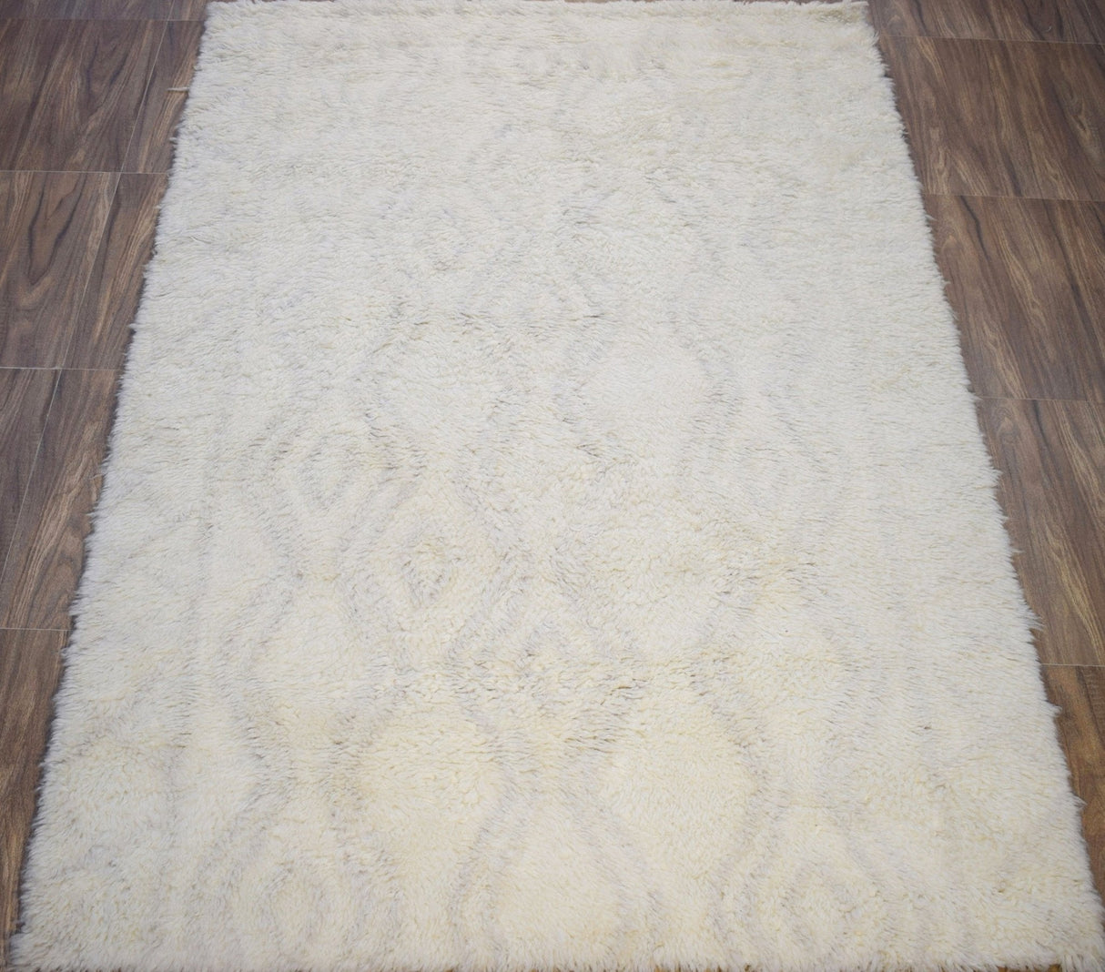 Silver and Charcoal 5X8 Rug Modern Handmade New Zealand Wool Area Rug | TRD172158