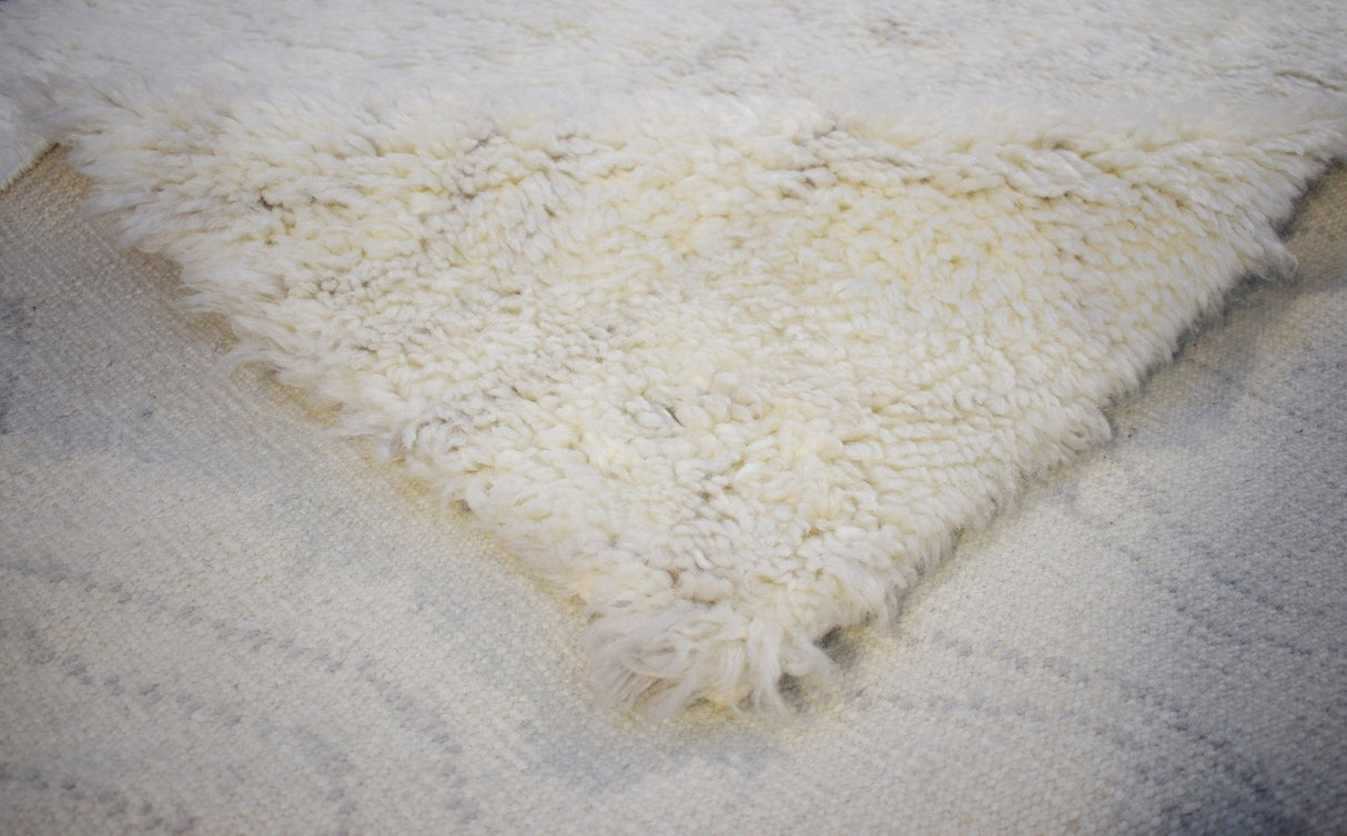 Silver and Charcoal 5X8 Rug Modern Handmade New Zealand Wool Area Rug | TRD172158