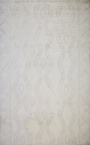 Silver and Charcoal 5X8 Rug Modern Handmade New Zealand Wool Area Rug | TRD172158