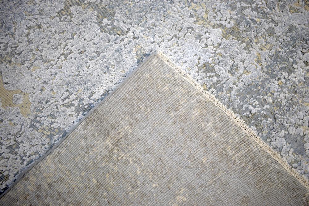 Silver and Charcoal 8x10 Rug Traditional Handmade Wool and Bamboo Silk Area Rug | TRD1788810