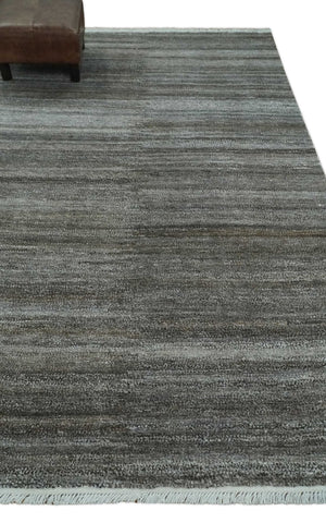 Silver and Charcoal Modern Abstract 5x8 Dari Pet yarn Area Rug