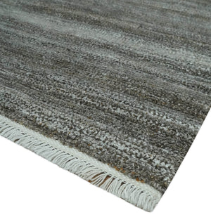 Silver and Charcoal Modern Abstract 5x8 Dari Pet yarn Area Rug