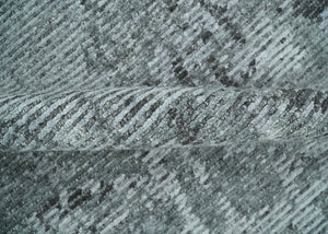 Silver and Charcoal Rug 8x10 Hand Woven Abstract Area Rug