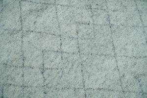 Silver and Gray Hand Woven 9x12 Trellis Moroccan Rug Made with Fine Wool | TRDCP101912