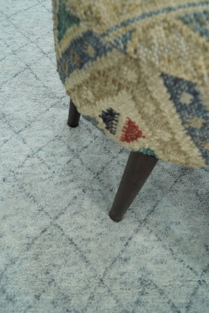 Silver and Gray Hand Woven 9x12 Trellis Moroccan Rug Made with Fine Wool | TRDCP101912