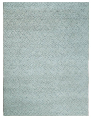 Silver and Gray Hand Woven 9x12 Trellis Moroccan Rug Made with Fine Wool | TRDCP101912