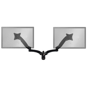 Sit-Stand Wall Mount Monitor Arm: Extended Dual Screen Black