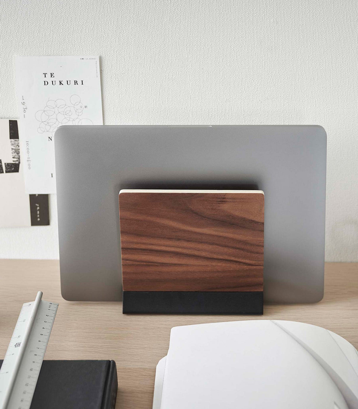 Slim Laptop Stand - Steel + Wood