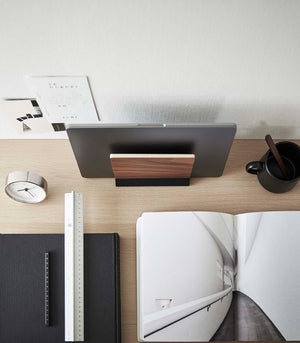 Slim Laptop Stand - Steel + Wood