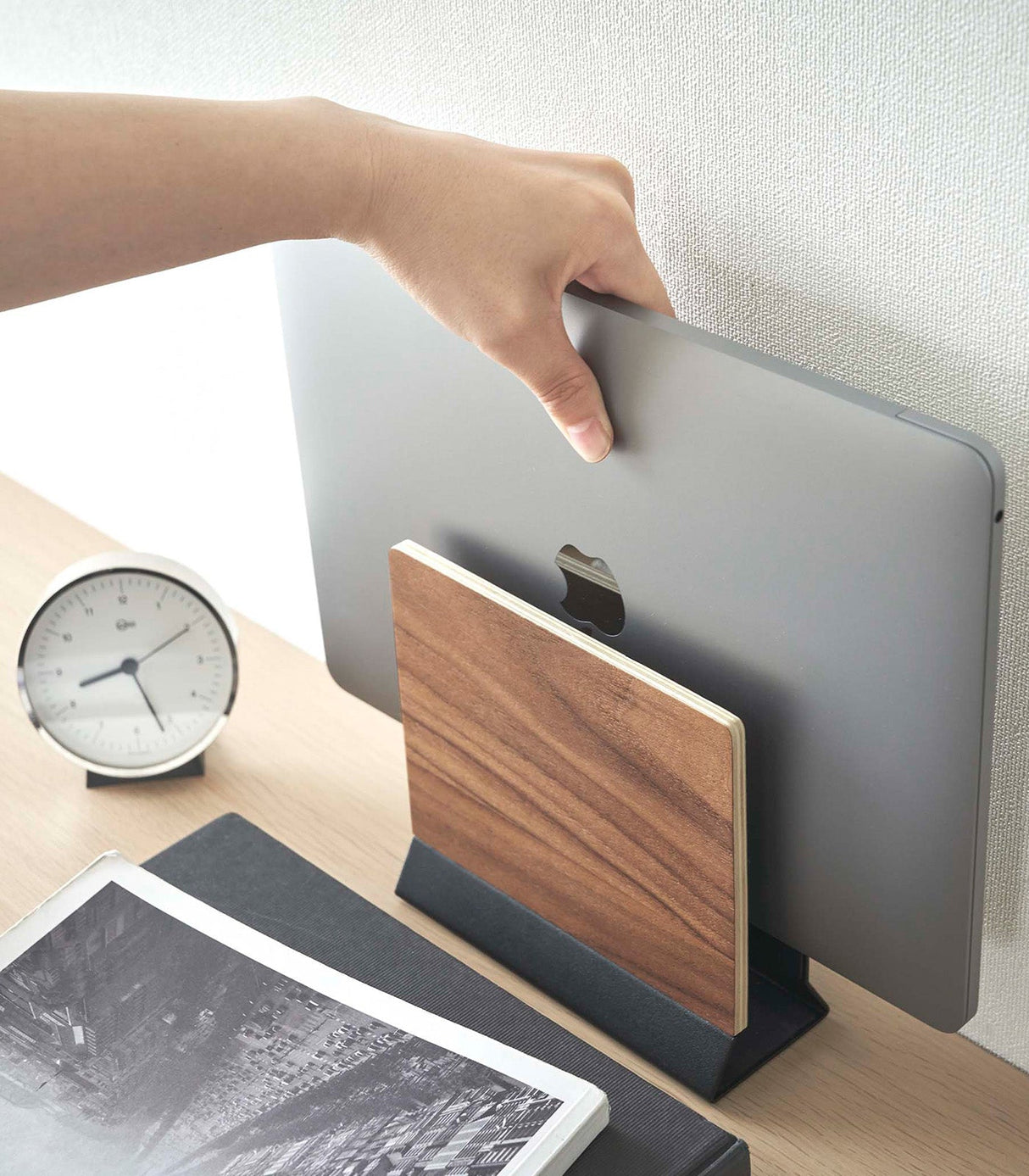 Slim Laptop Stand - Steel + Wood