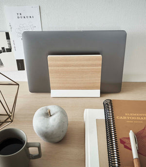 Slim Laptop Stand - Steel + Wood