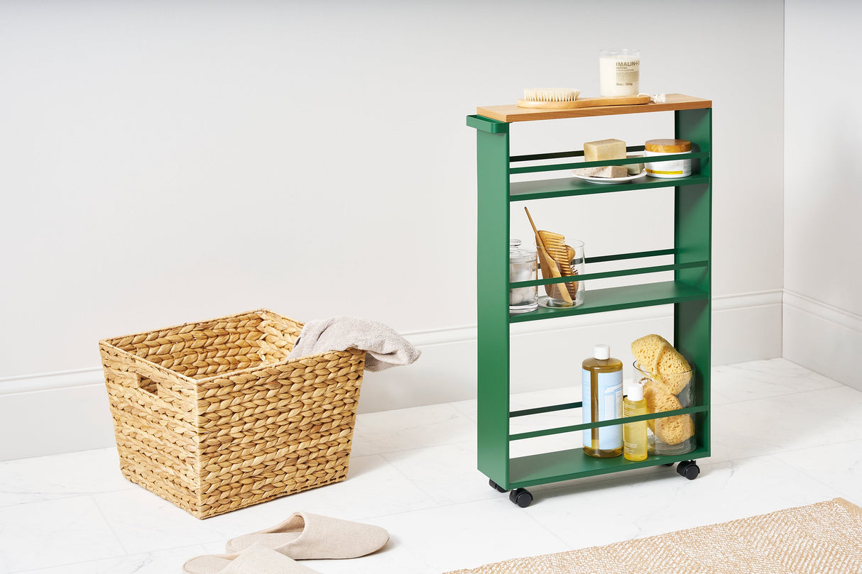 Slim Storage Cart (32" H) - Steel - Forest Green