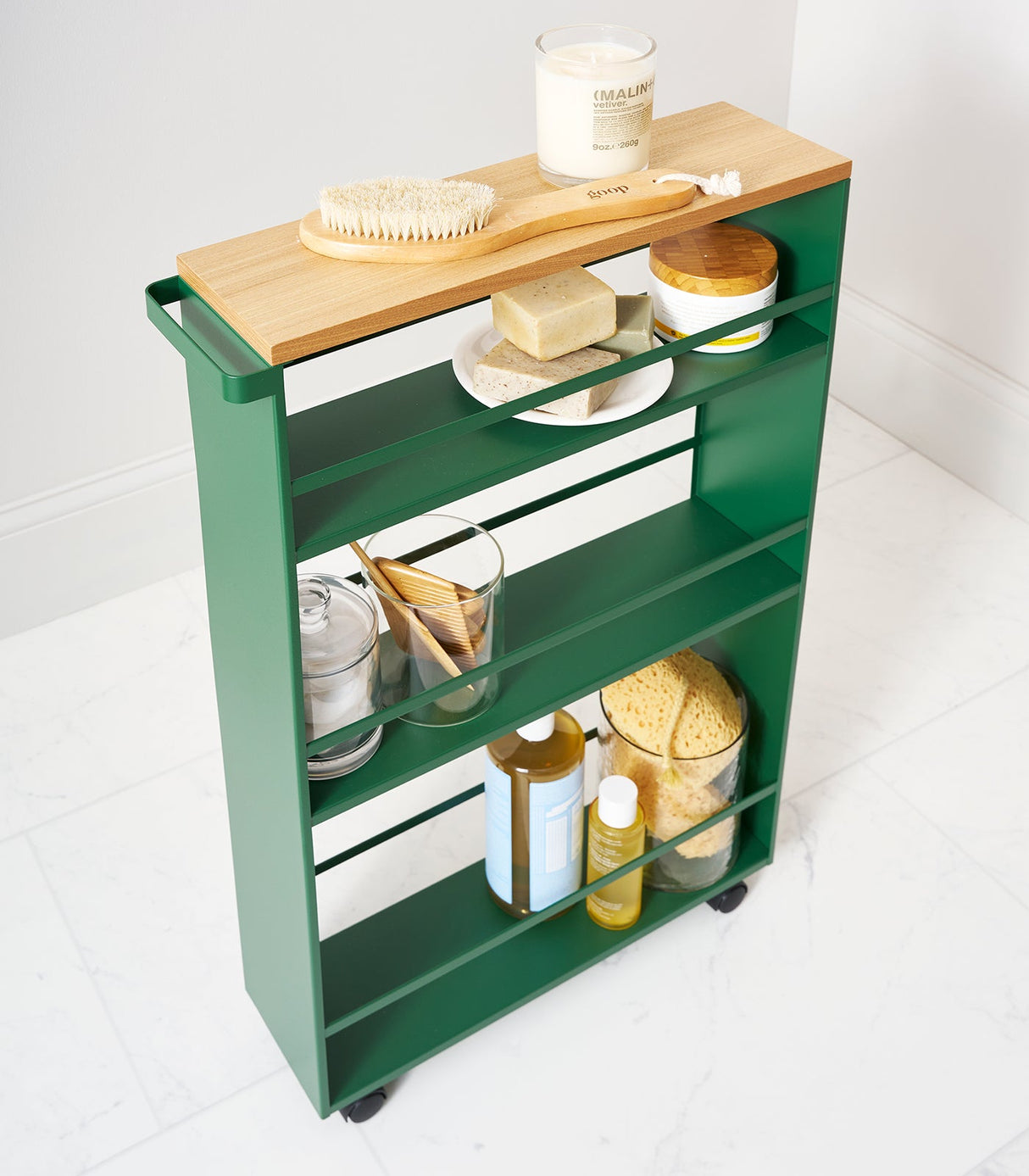 Slim Storage Cart (32" H) - Steel - Forest Green