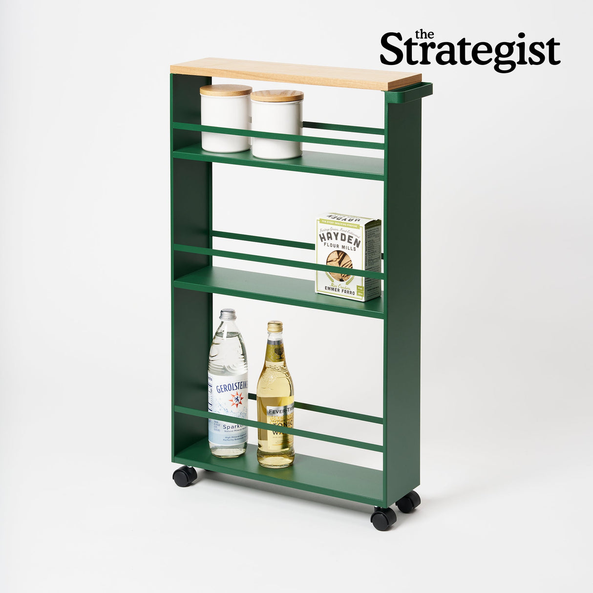 Slim Storage Cart (32" H) - Steel - Forest Green