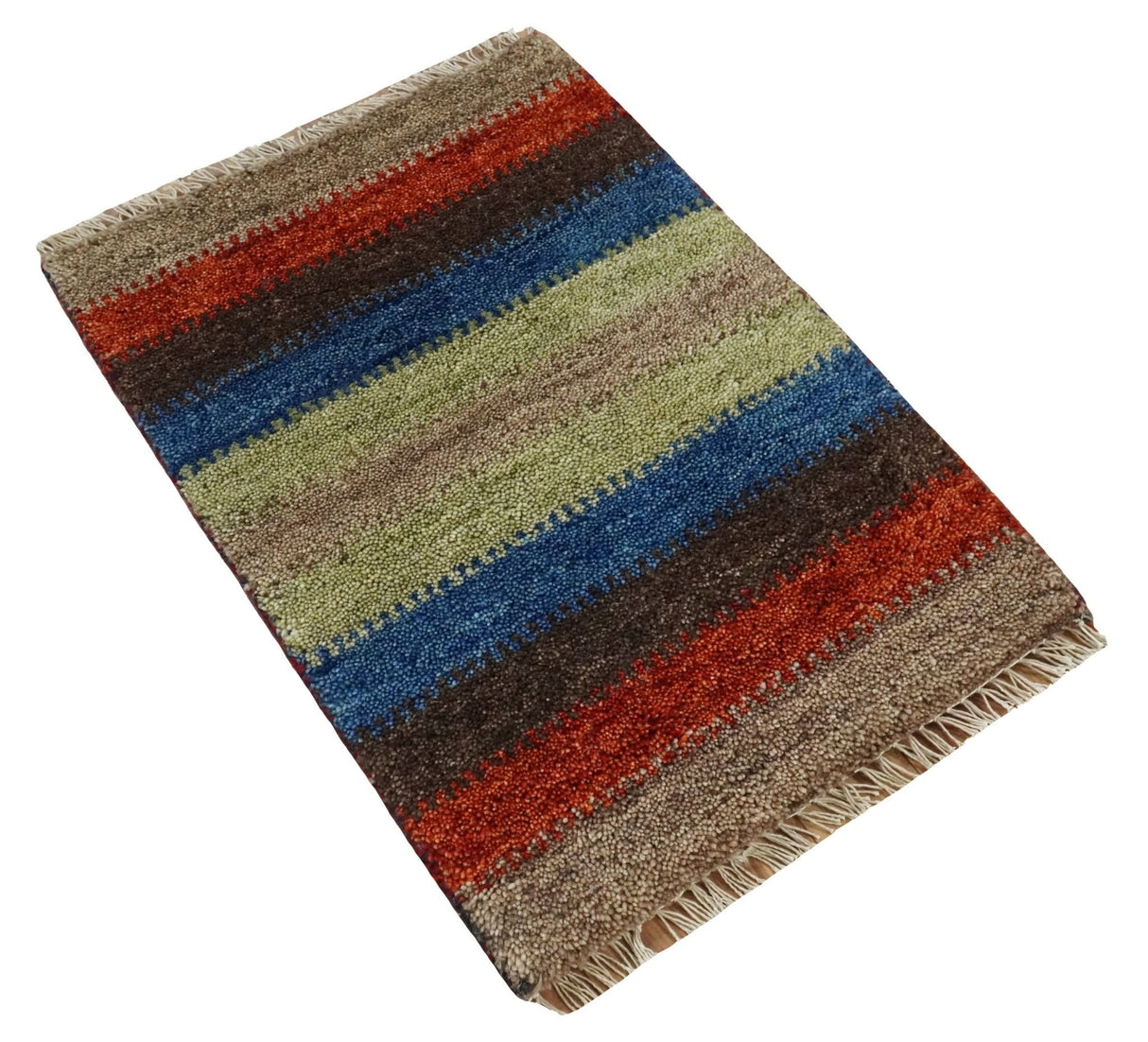 Small 1.5x2 Red, Blue and Green Wool Hand Knotted traditional Persian Vintage Antique Southwestern Gabbeh Rug| TRDCP307152