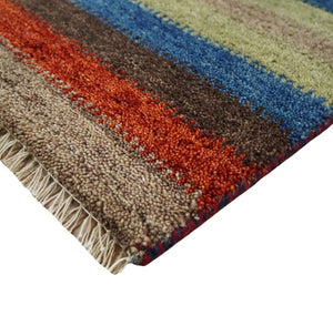 Small 1.5x2 Red, Blue and Green Wool Hand Knotted traditional Persian Vintage Antique Southwestern Gabbeh Rug| TRDCP307152