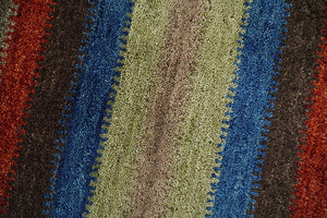 Small 1.5x2 Red, Blue and Green Wool Hand Knotted traditional Persian Vintage Antique Southwestern Gabbeh Rug| TRDCP307152