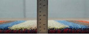 Small 1.5x2 Red, Blue and Green Wool Hand Knotted traditional Persian Vintage Antique Southwestern Gabbeh Rug| TRDCP307152