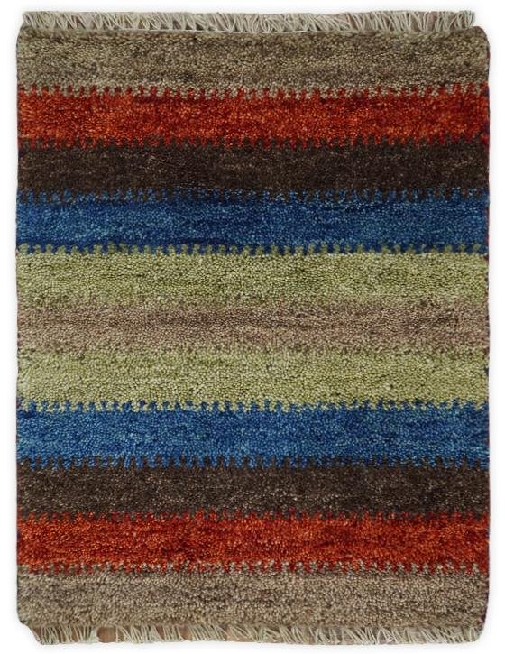 Small 1.5x2 Red, Blue and Green Wool Hand Knotted traditional Persian Vintage Antique Southwestern Gabbeh Rug| TRDCP307152