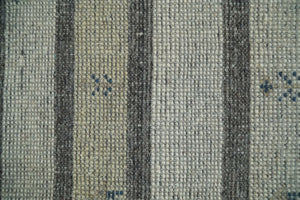 Small 1.5x2 White and Gray Wool Hand Knotted traditional Vintage Antique Southwestern Tribal Gabbeh | TRDCP357152