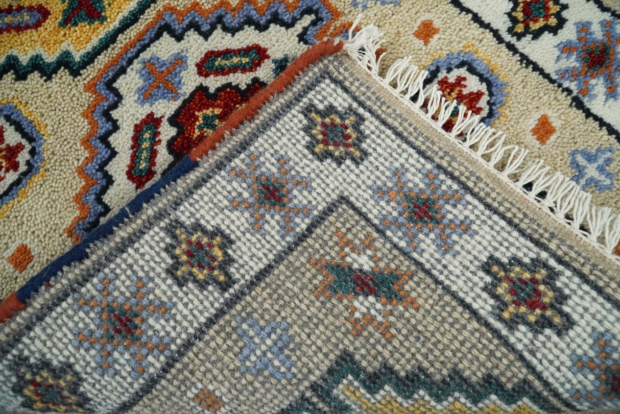 Small 2x3 Gray and Camel Wool Hand Knotted traditional Persian Vintage Antique Southwestern Kazak | TRDCP28123