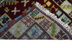 Small 2x3 Red and Beige Wool Hand Knotted traditional Persian Vintage Antique Southwestern Kazak | TRDCP20223