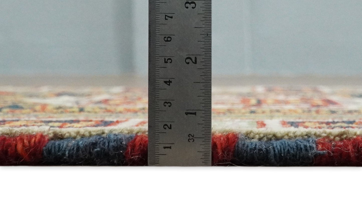 Small 2x3 Red and Ivory Wool Hand Knotted traditional Persian Vintage Antique Southwestern Kazak | TRDCP18923