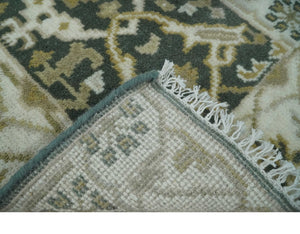 Small Entryway 2x3 Gray, Ivory and Beige Hand Knotted Oriental Oushak Wool Area Rug