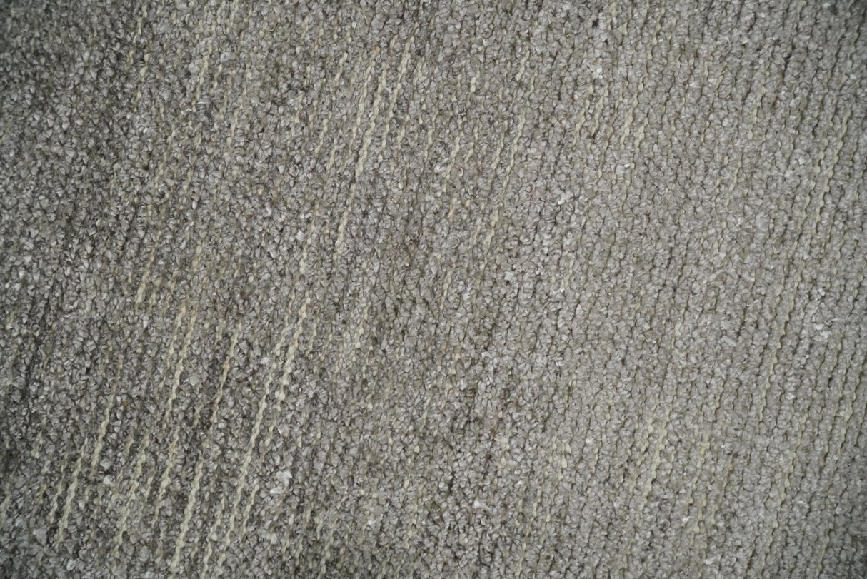 Solid 2x3 Brown Hand Knotted Entryway Silk Area Rug | TRD29784