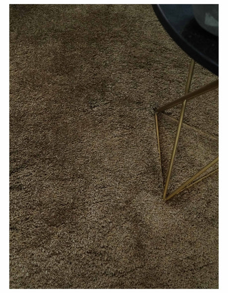 Solid 3x5, 4X6 and 5x7 Hand Woven Shag Brown Soft Viscose Area Rug