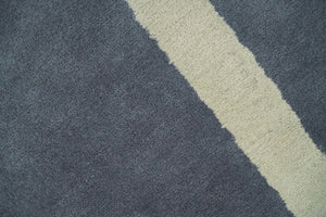Solid 8x10 Gray and Beige Handmade Modern Scandinavian Wool Area Rug | SOL1
