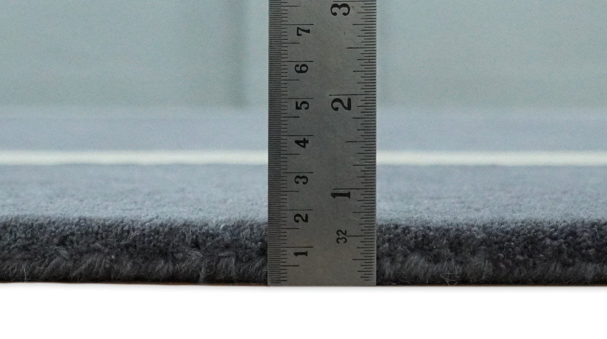 Solid 8x10 Gray and Beige Handmade Modern Scandinavian Wool Area Rug | SOL1