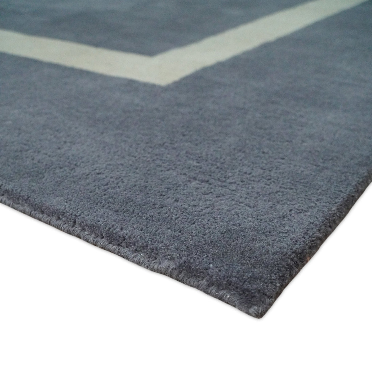 Solid 8x10 Gray and Beige Handmade Modern Scandinavian Wool Area Rug | SOL1