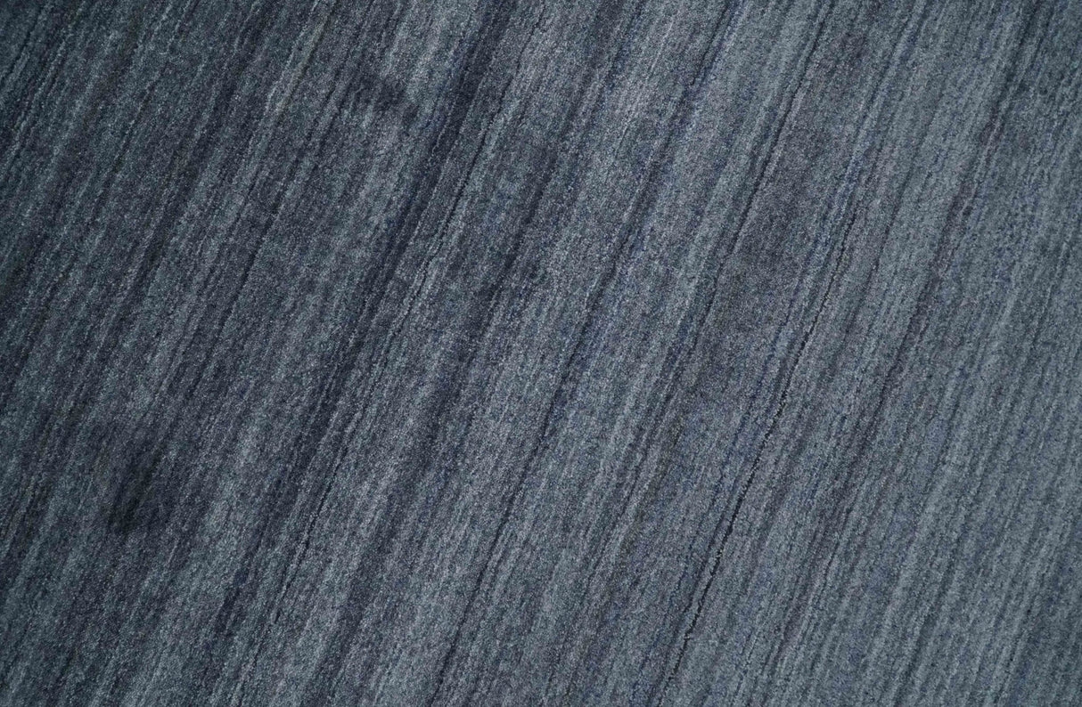 Solid Blue Scandinavian 5x7 Blended Bamboo Silk Flatwoven Area Rug, Dinning, Kids Rug | HL42