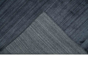 Solid Blue Scandinavian 5x7 Blended Bamboo Silk Flatwoven Area Rug, Dinning, Kids Rug | HL42