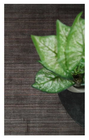 Solid Brown Scandinavian 5x7 Blended Wool Flatwoven Area Rug, Dinning, Kids Rug | HL17