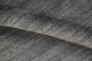 Solid Charcoal Scandinavian 5x7 Blended Bamboo Silk Flatwoven Area Rug, Dinning, Kids Rug | HL44