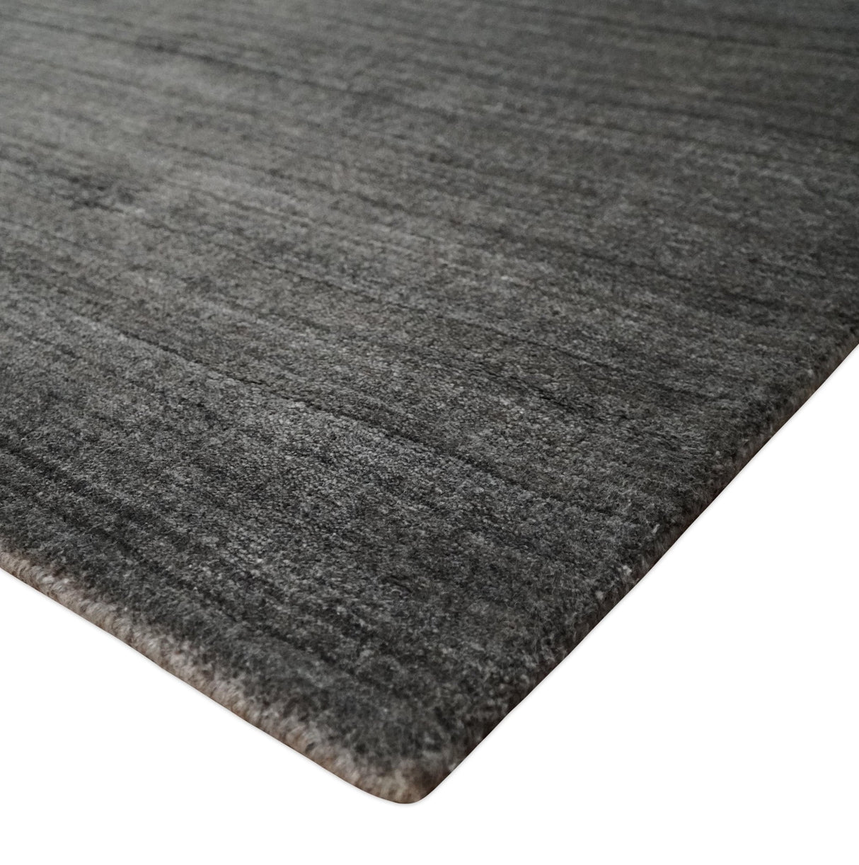 Solid Charcoal Scandinavian 5x7 Blended Bamboo Silk Flatwoven Area Rug, Dinning, Kids Rug | HL44