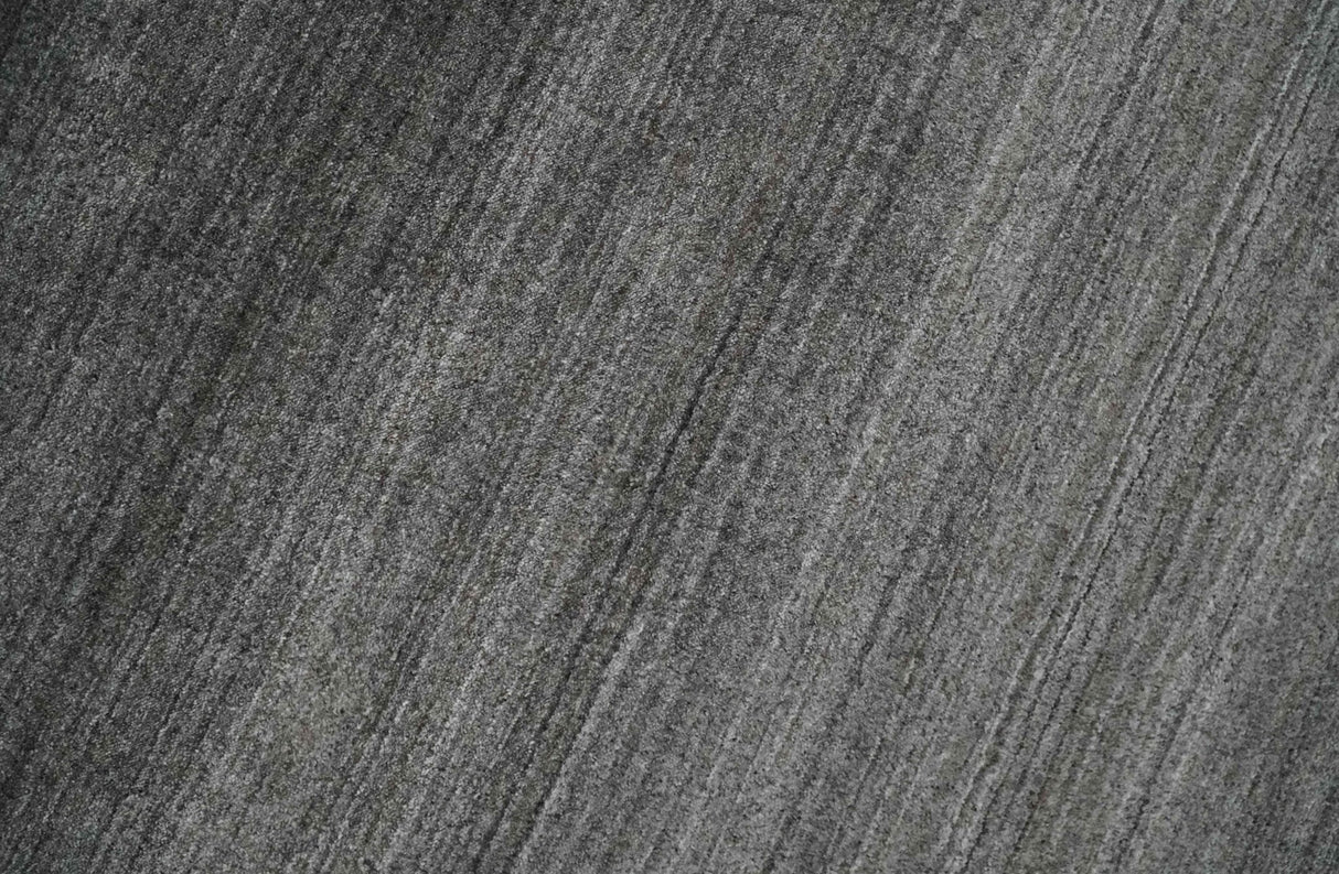 Solid Charcoal Scandinavian 5x7 Blended Bamboo Silk Flatwoven Area Rug, Dinning, Kids Rug | HL44