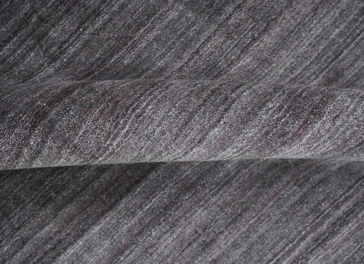 Solid Charcoal Scandinavian 5x7 Blended Wool Flatwoven Area Rug, Dinning, Kids Rug | HL14