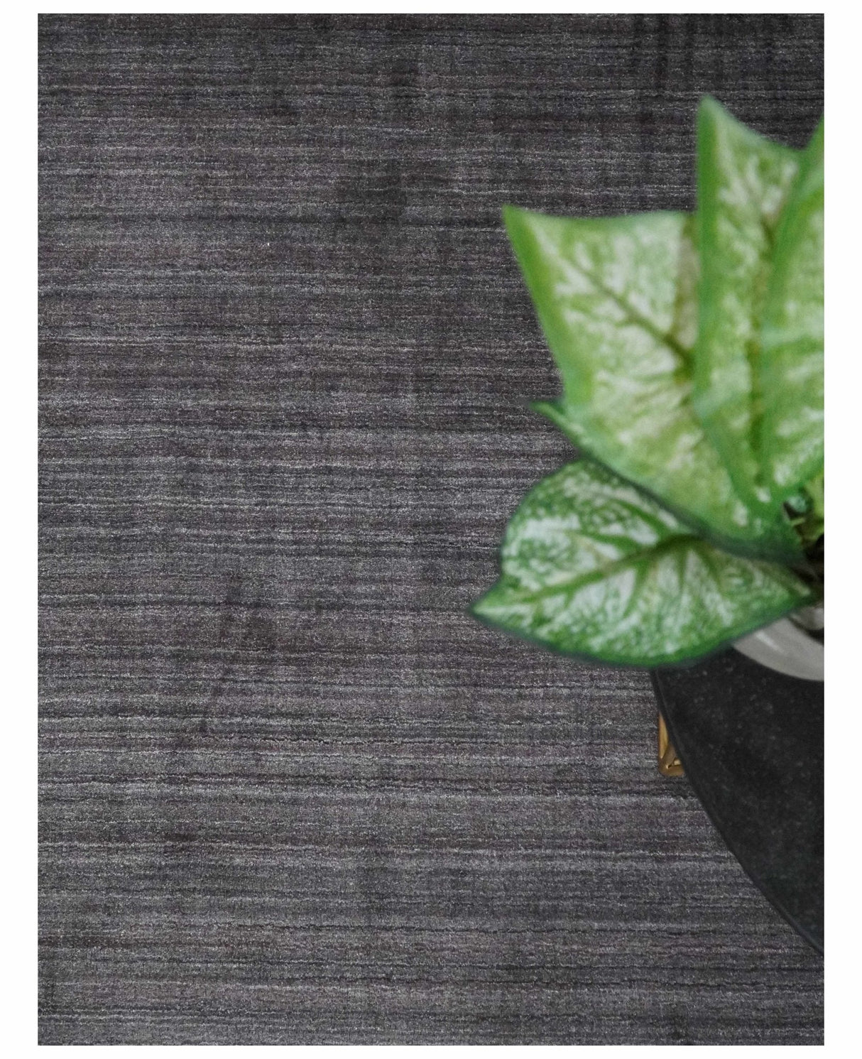 Solid Charcoal Scandinavian 5x7 Blended Wool Flatwoven Area Rug, Dinning, Kids Rug | HL14