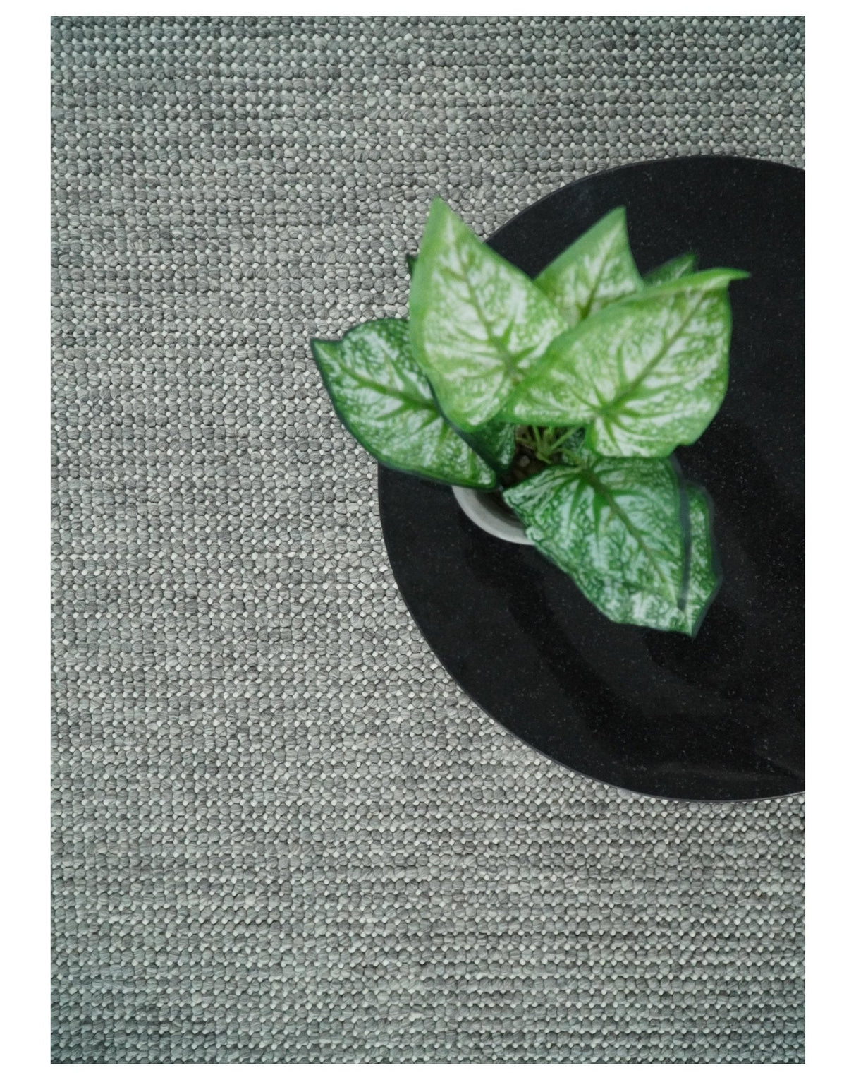 Solid Gray Chunky Handwoven Contemporary Wool Area Rug