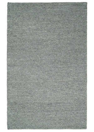 Solid Gray Chunky Handwoven Contemporary Wool Area Rug