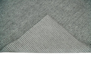 Solid Gray Chunky Handwoven Contemporary Wool Area Rug