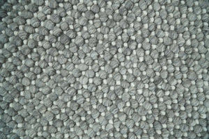 Solid Gray Chunky Handwoven Contemporary Wool Area Rug