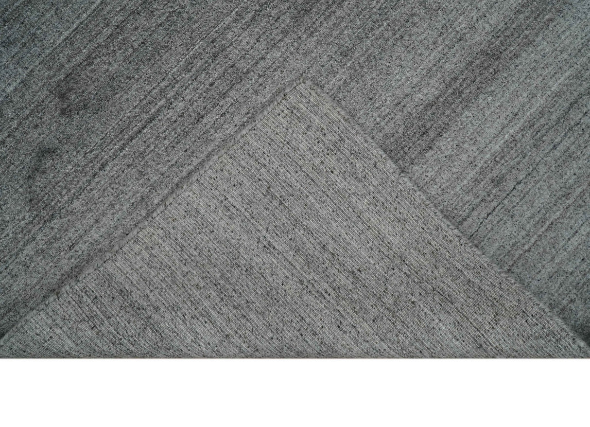 Solid Gray Shaded Scandinavian 5x7 Blended Wool Flatwoven Area Rug | HL37